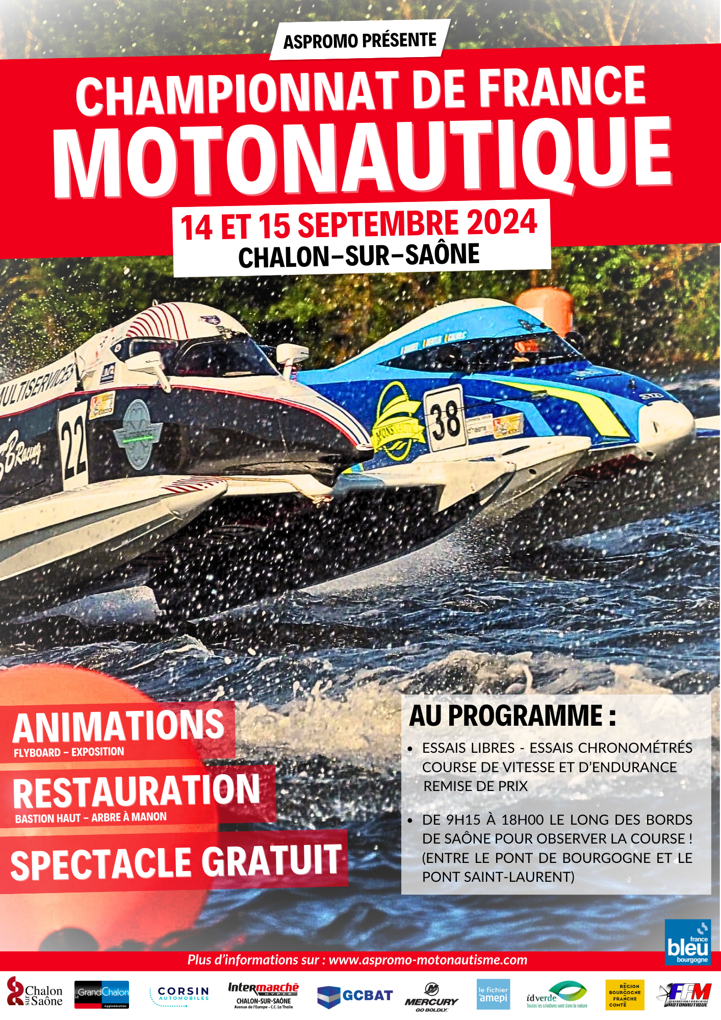 Affiche championnat de France Motonautique
